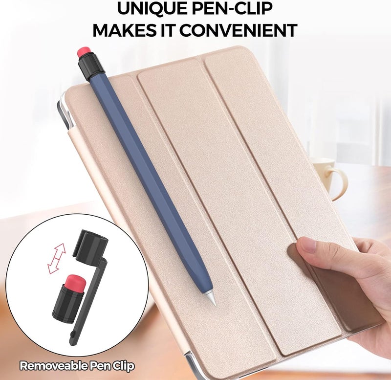 TRONWIN Apple Pencil 1st Generation Case, Silicone Pencil Sleeve Cover Perfect Grip Skin Classic Design with Sturdy Clip Compatible with Apple Pencil 1st gen for ipad (Midnight Blue) - Image 5
